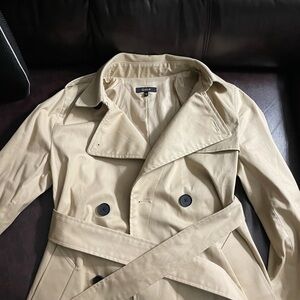 Quince Beige Double-Breasted Trench Coat XS EUC